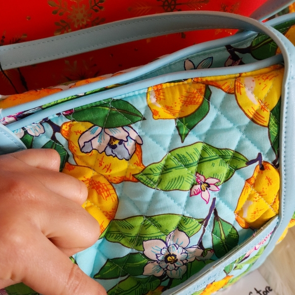 Vera Bradley Small Trimmed Tote Bag in Lemon Grove - Picture 2 of 5